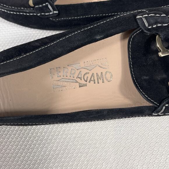 Salvatore‎ Ferragamo Woman’s Black Velvet Sarno Flat Loafer Black Size 5.5 - Picture 10 of 13